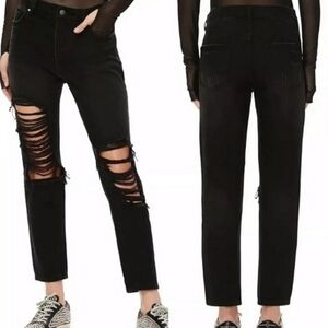 AFRM Cyrus High Rise Crop Jean Black NWT